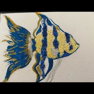 Handmade Mini Beaded Fish Portrait